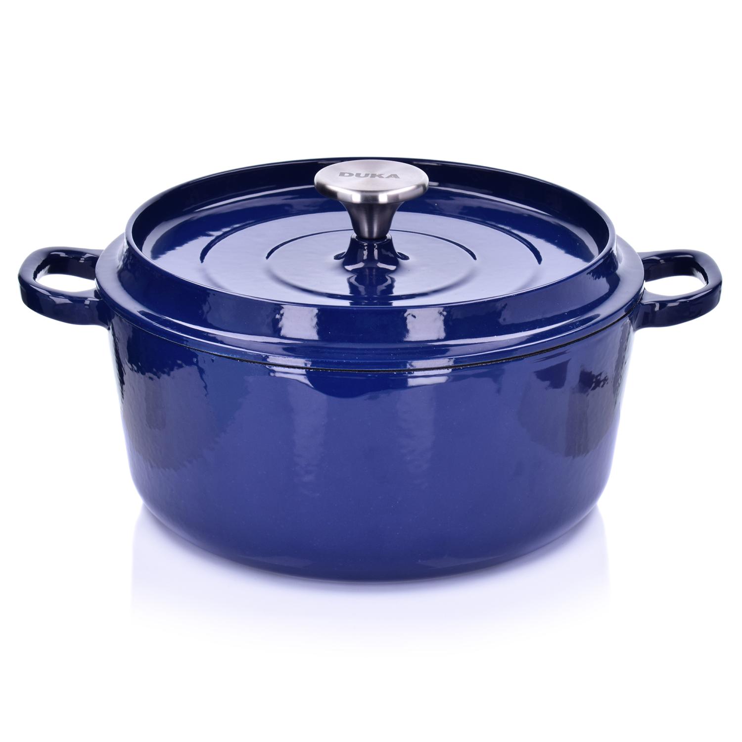 Garnek z pokrywką DUKA BJORN 4200 ml granatowy żeliwo Garnek z pokrywką DUKA BJORN 4200 ml granatowy żeliwo