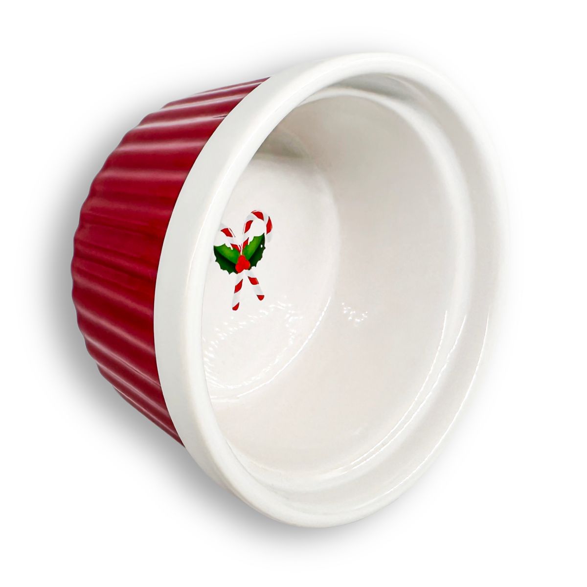 Kokilka okrągła DUKA LYCKLIG z motywem laski cukrowej 9 cm ceramiczna