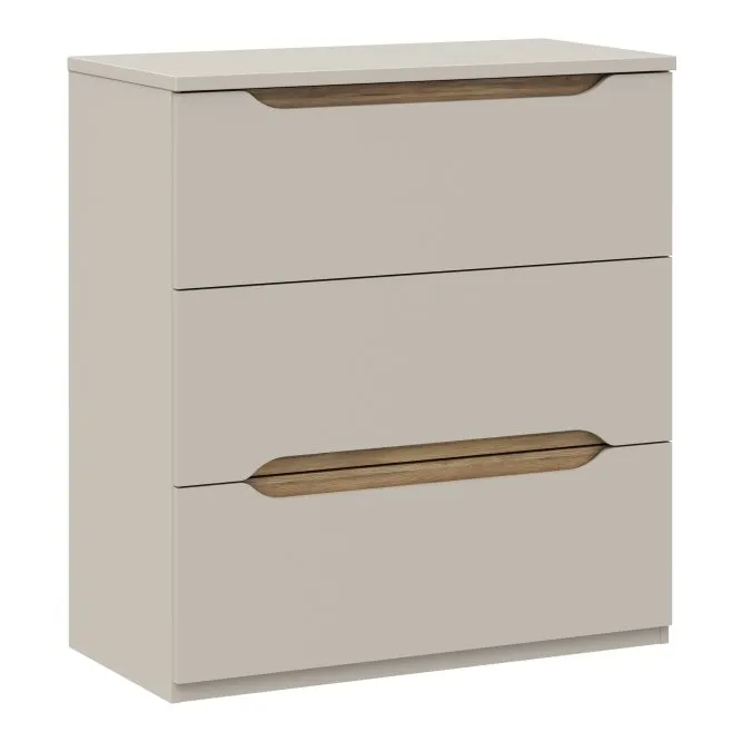 Komoda z 3 szufladami EDWAL 85 cm Piaskowy Dąb Mauvella