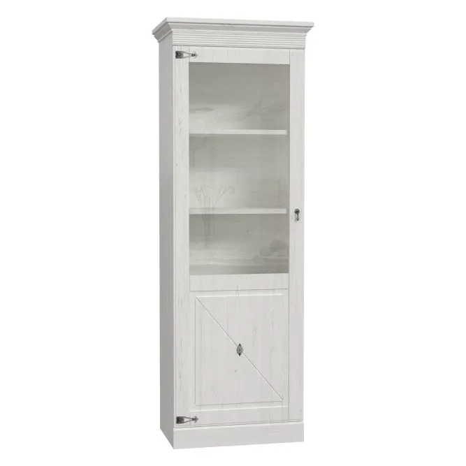 Witryna 2-drzwiowa ENCANTO L 72 cm Sosna Biała patynowe srebro Witryna 2-drzwiowa ENCANTO L 72 cm Sosna Biała patynowe srebro