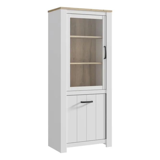 Witryna 2-drzwiowa ELARA 77 cm Biały / Dąb Bianco Witryna 2-drzwiowa ELARA 77 cm Biały / Dąb Bianco