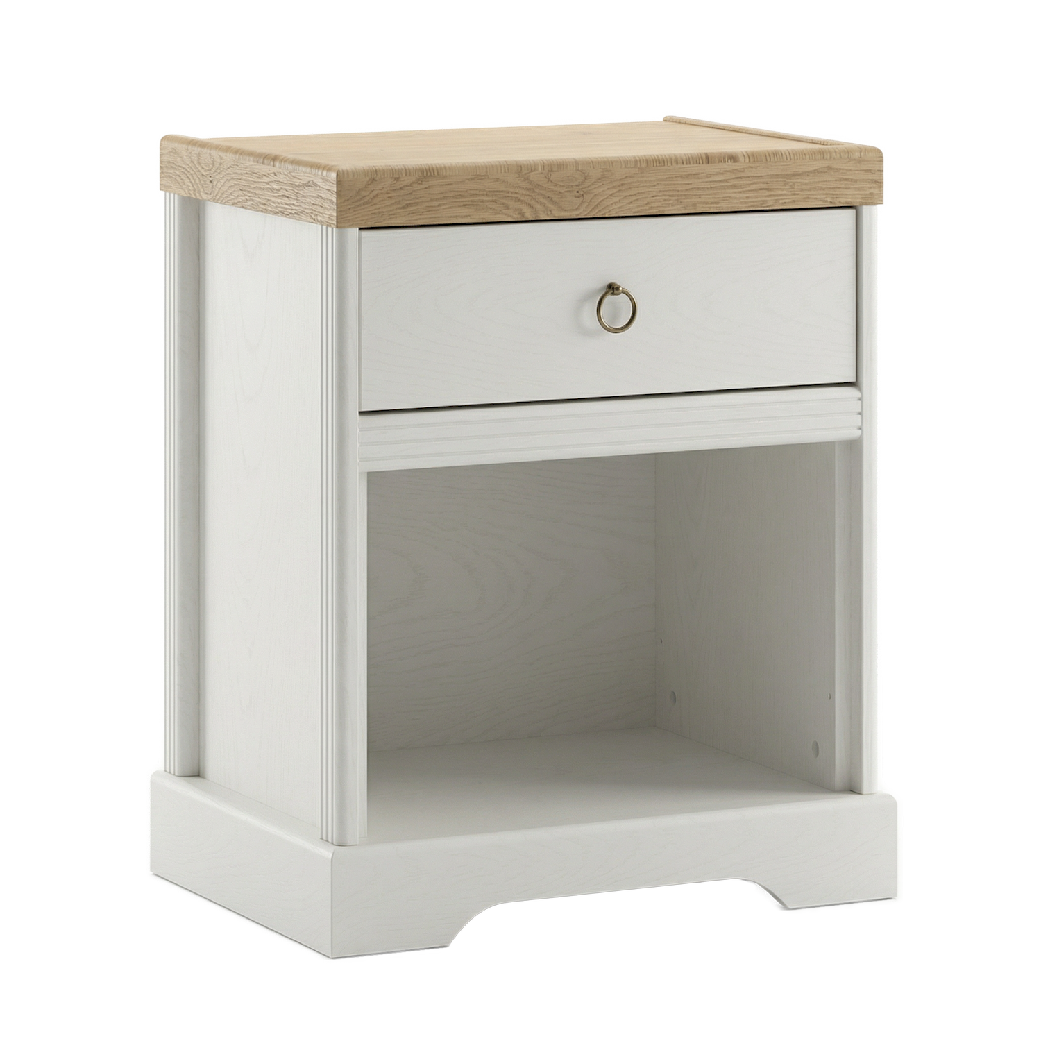 Szafka nocna BARN SN z 1 szufladą 51 cm biały opal dąb cremona