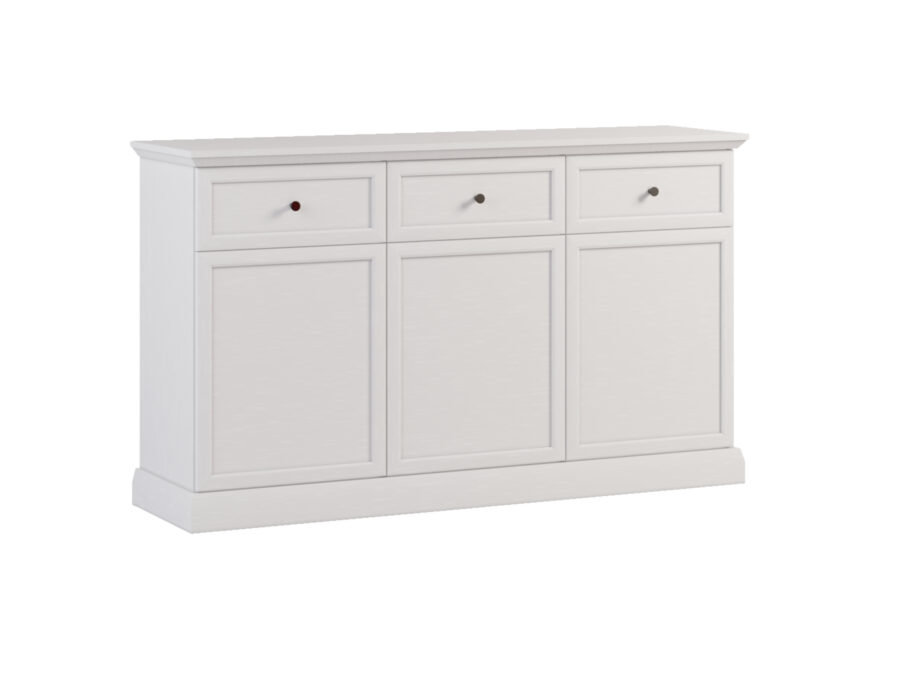 Komoda 3-drzwiowa LUCCA z 3 szufladami K3D3S 149 cm biały opal Dąb Craft