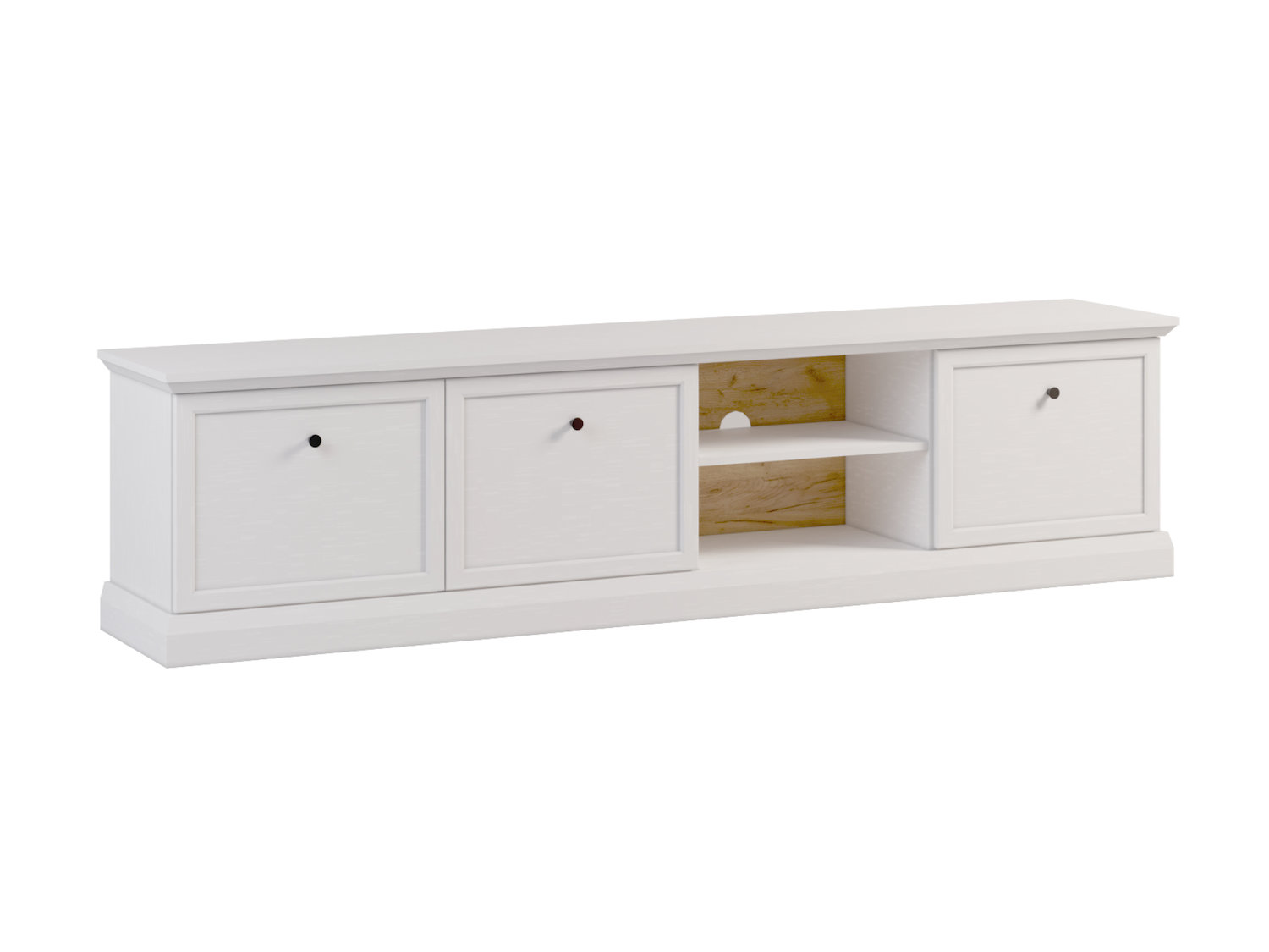 Szafka RTV 3-drzwiowa LUCCA 3D 206 cm biały opal Dąb Craft Szafka RTV 3-drzwiowa LUCCA 3D 206 cm biały opal Dąb Craft
