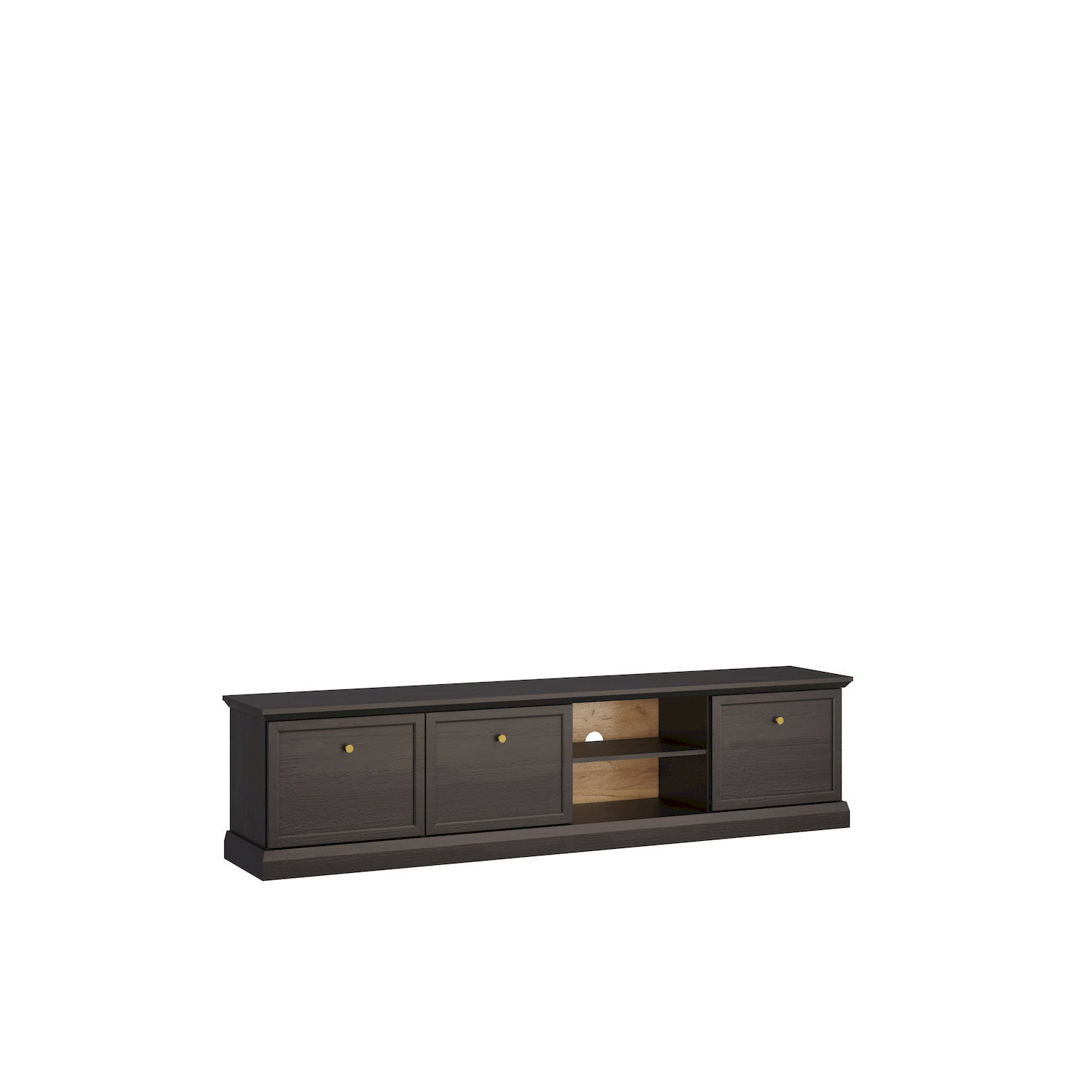 Szafka RTV 3-drzwiowa LUCCA 3D 206 cm czarny grafit Dąb Craft Szafka RTV 3-drzwiowa LUCCA 3D 206 cm czarny grafit Dąb Craft