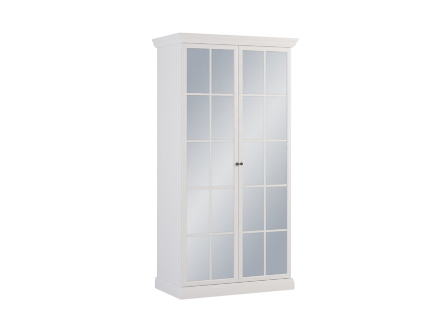 Szafa 2-drzwiowa z lustrem LUCCA S2DL 103 cm biały opal Dąb Craft