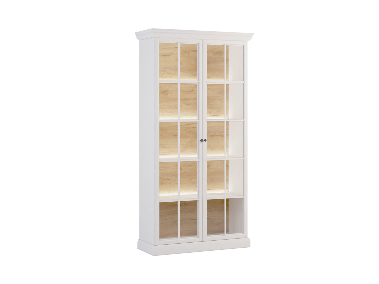 Witryna 2-drzwiowa LUCCA W2D 103 cm biały opal Dąb Craft