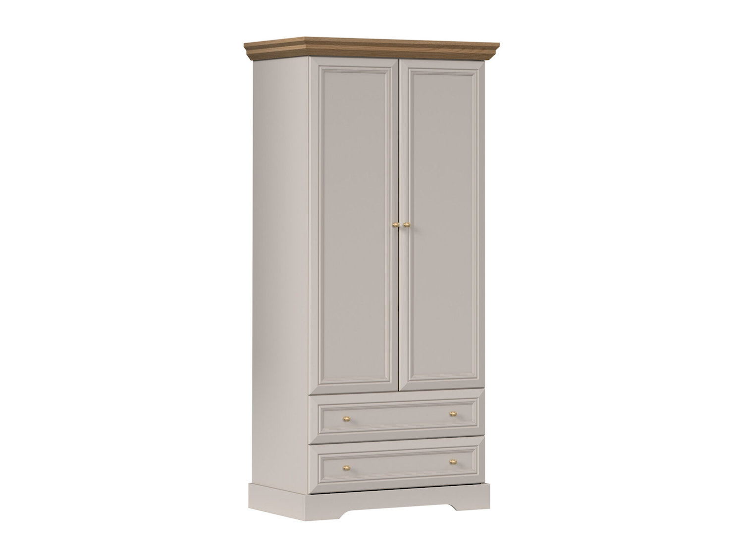 Szafa 2-drzwiowa KORA PLUS KS1 z 2 szufladami 89 cm kaszmir Dąb Mavelie