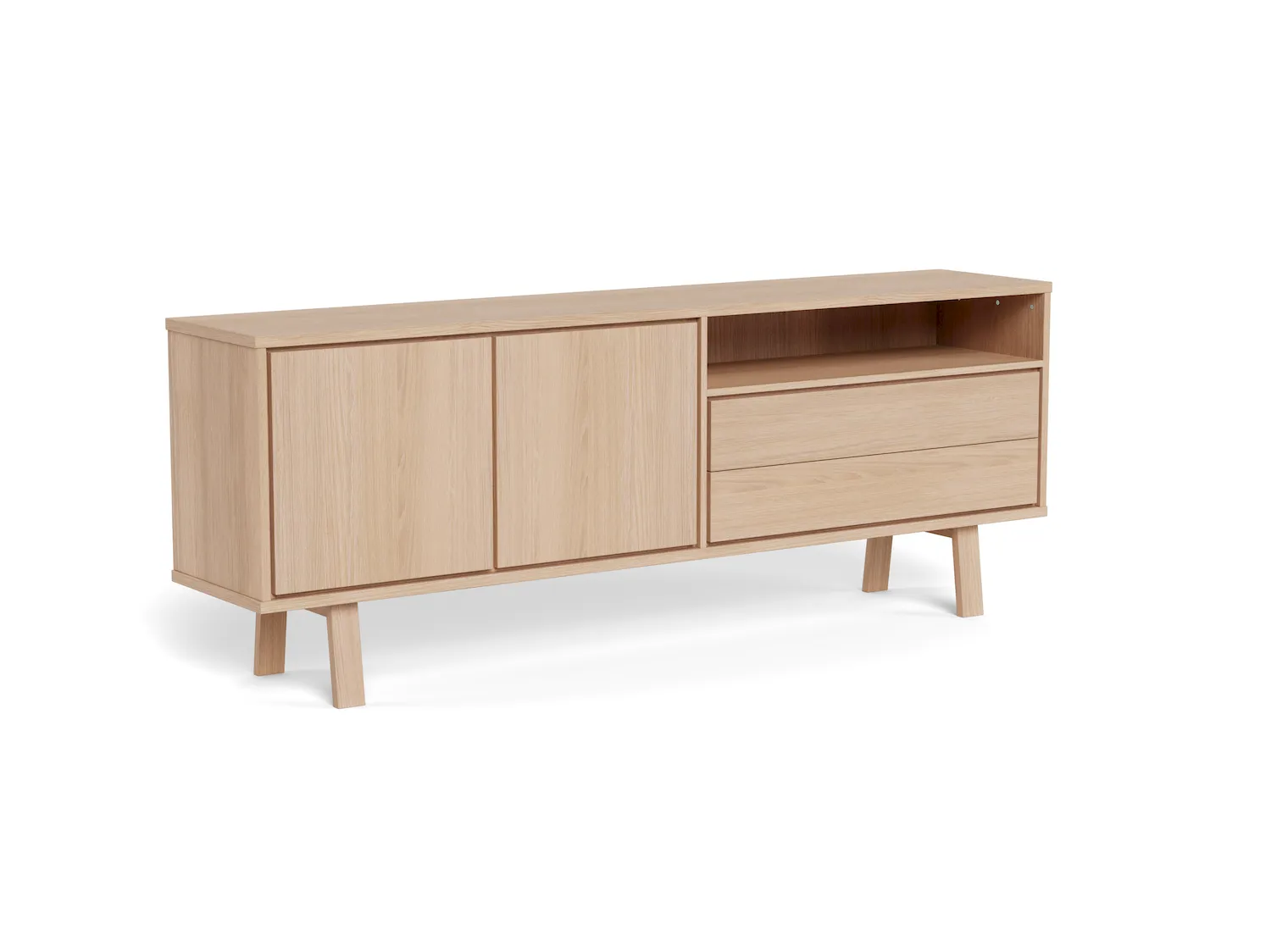 Komoda 2-drzwiowa z 1 szufladą LAMBERTH 200 cm dąb bielony