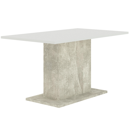 Stół na podstawie THEO 80x138 biały blat podstawa beton jasny Stół na podstawie THEO 80x138 biały blat podstawa beton jasny