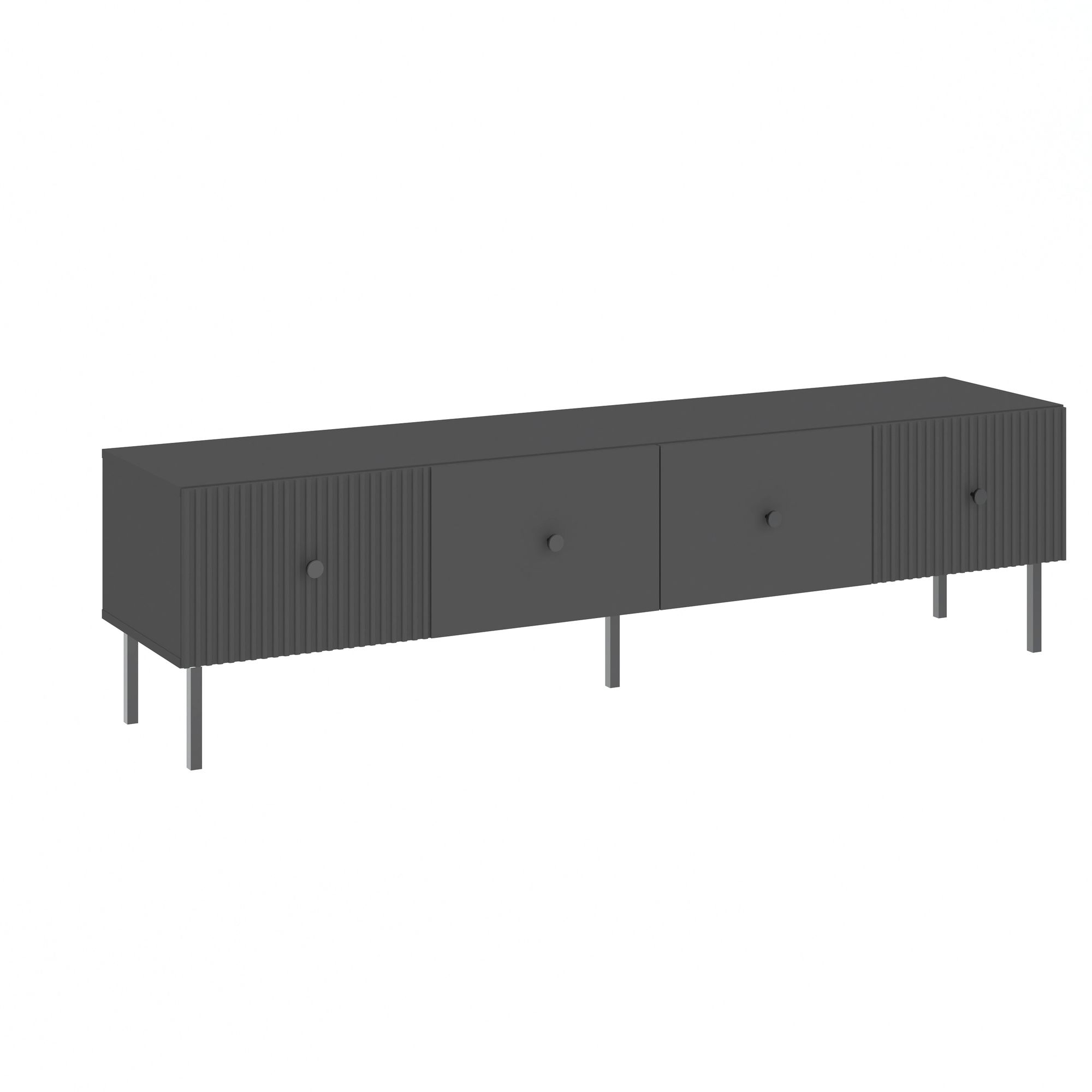 Szafka RTV 2-drzwiowa VIENA ryflowany front antracyt Szafka RTV 2-drzwiowa VIENA ryflowany front antracyt