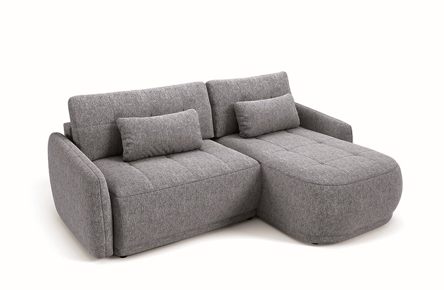 Narożnik rozkładany pikowany KRABI NEVE 240 cm L/P z pojemnikiem szary Narożnik rozkładany pikowany KRABI NEVE 240 cm L/P z pojemnikiem szary