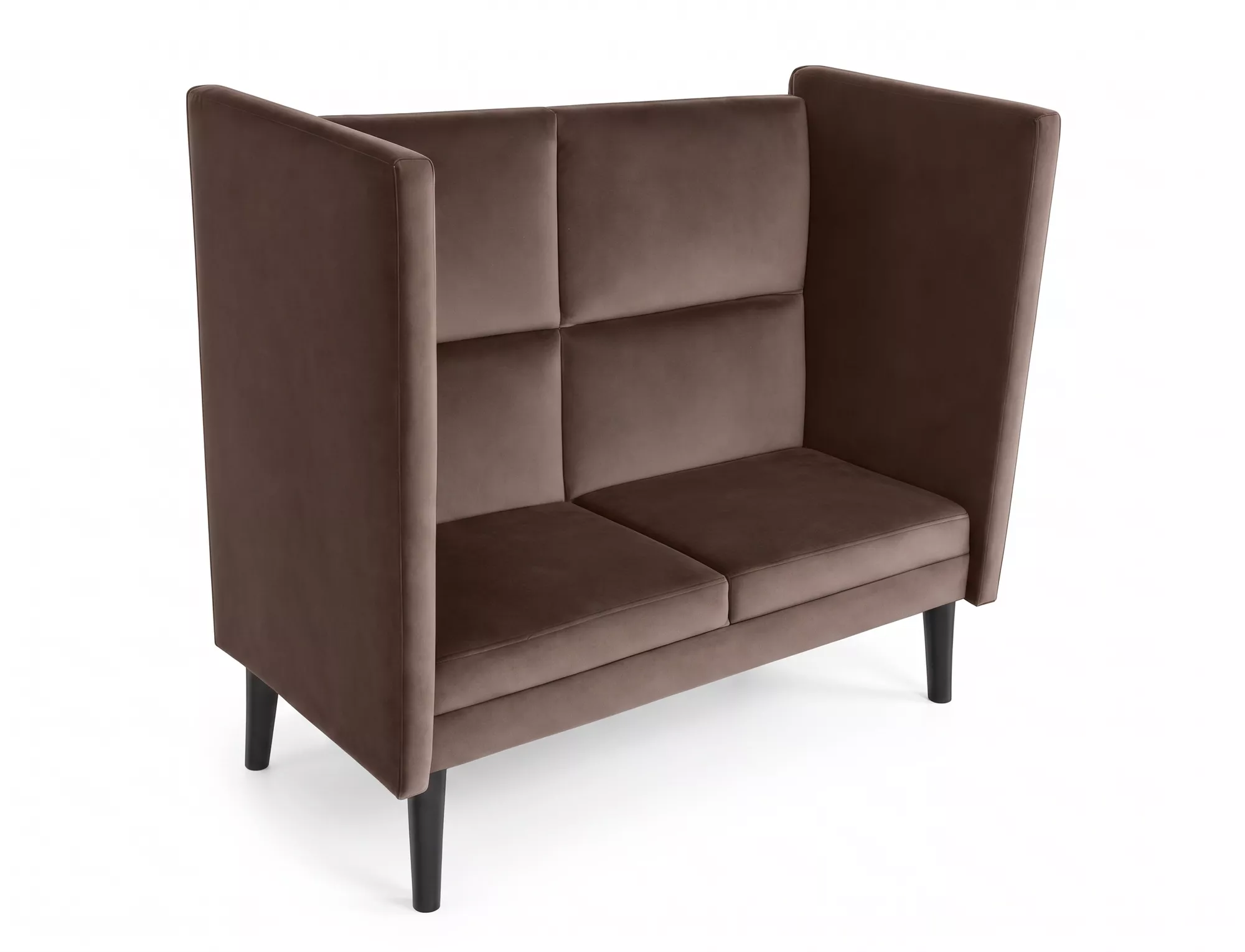 Sofa klubowa LOTOS 2 VELVET Bluvel 38 cappuccino nogi drewniane wenge