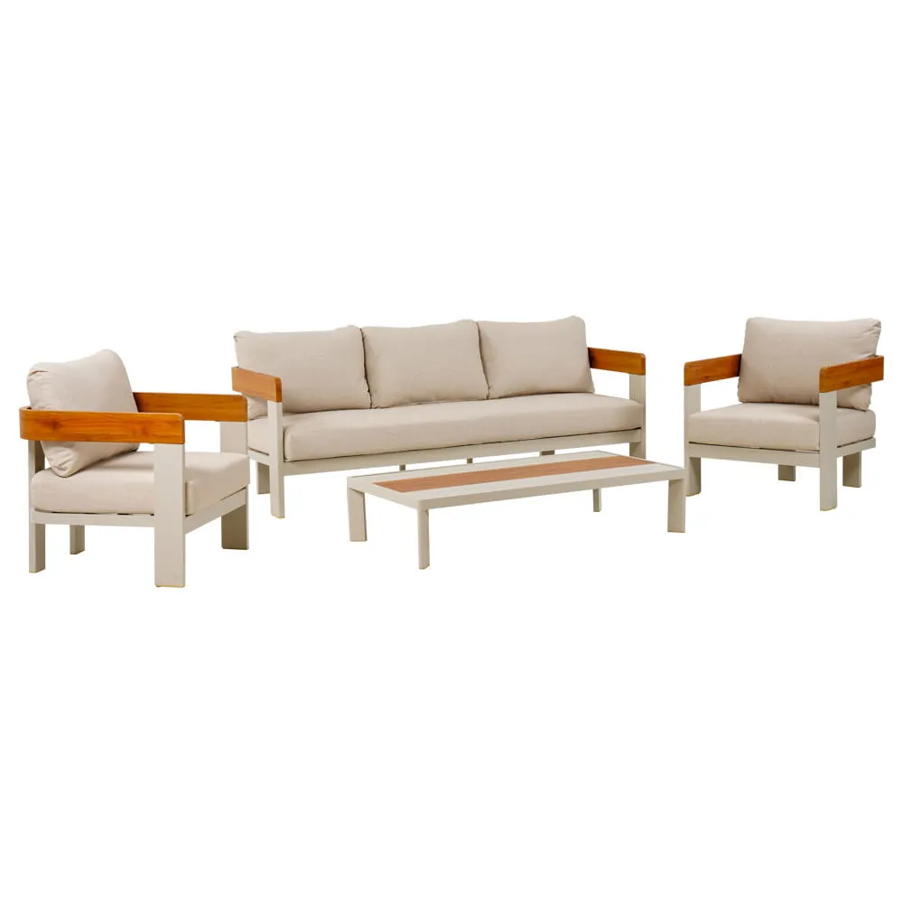 Zestaw ogrodowy MOLTO CS sofa + 2 fotele + stolik kawowy beżowy Zestaw ogrodowy MOLTO CS sofa + 2 fotele + stolik kawowy beżowy