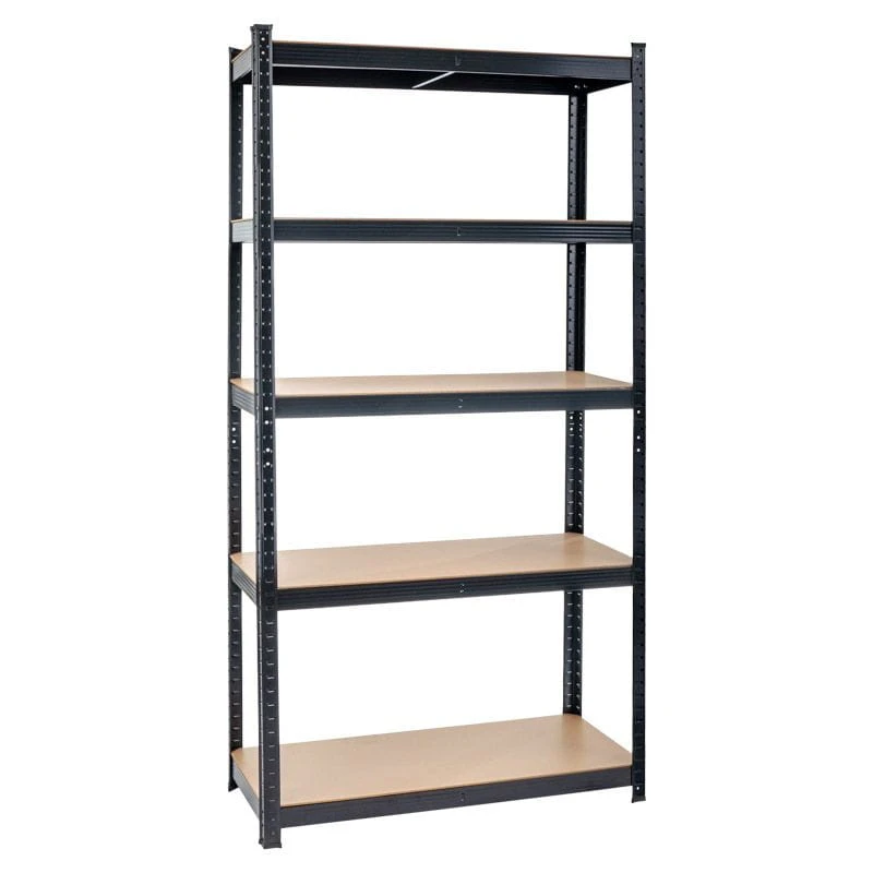 Regał magazynowy RMP175 z 5 półkami 90 cm stal czarny Regał magazynowy RMP175 z 5 półkami 90 cm stal czarny