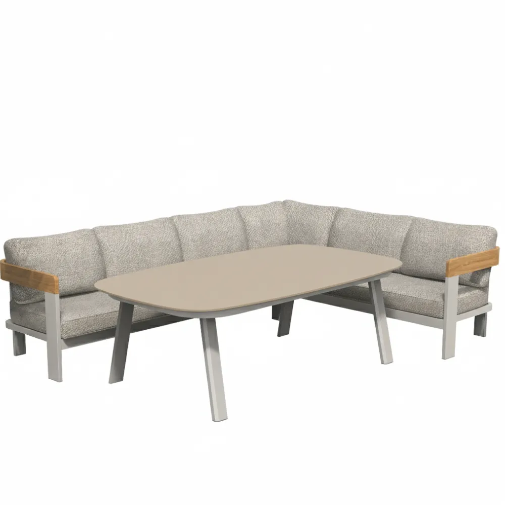 Zestaw ogrodowy MOLTO narożnik + stół 210 cm beżowy Zestaw ogrodowy MOLTO narożnik + stół 210 cm beżowy
