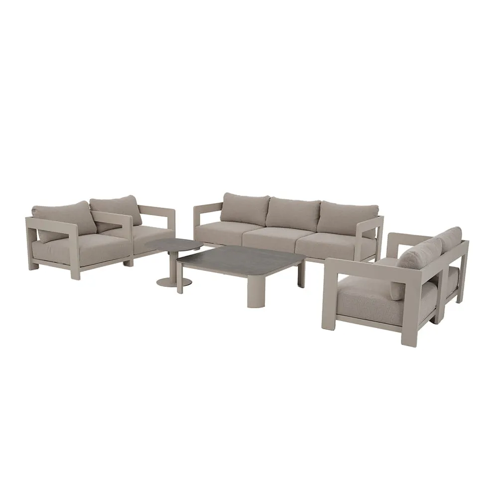 Zestaw ogrodowy LUMO sofa + 2 fotele + 2 stoliki kawowe beżowy Zestaw ogrodowy LUMO sofa + 2 fotele + 2 stoliki kawowe beżowy