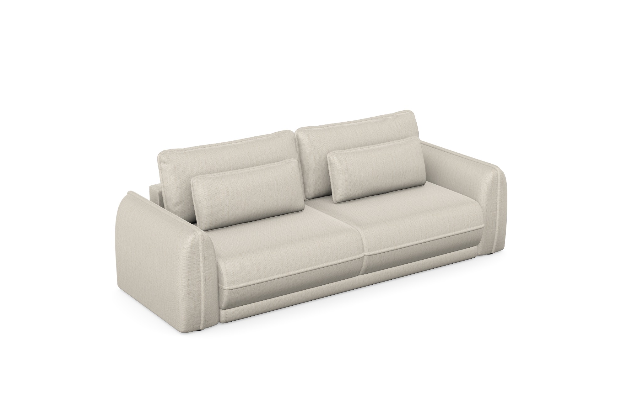 Sofa rozkładana MOJAVE z poduszkami - tkanina Modesto 492 - jasny beż Sofa rozkładana MOJAVE z poduszkami - tkanina Modesto 492 - jasny beż