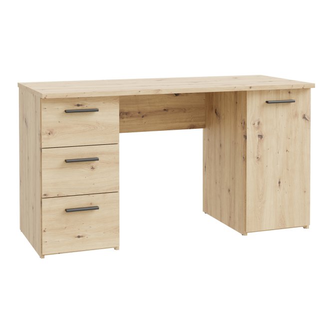 Biurko NET106 z szafką i 3 szufladami dąb artisan