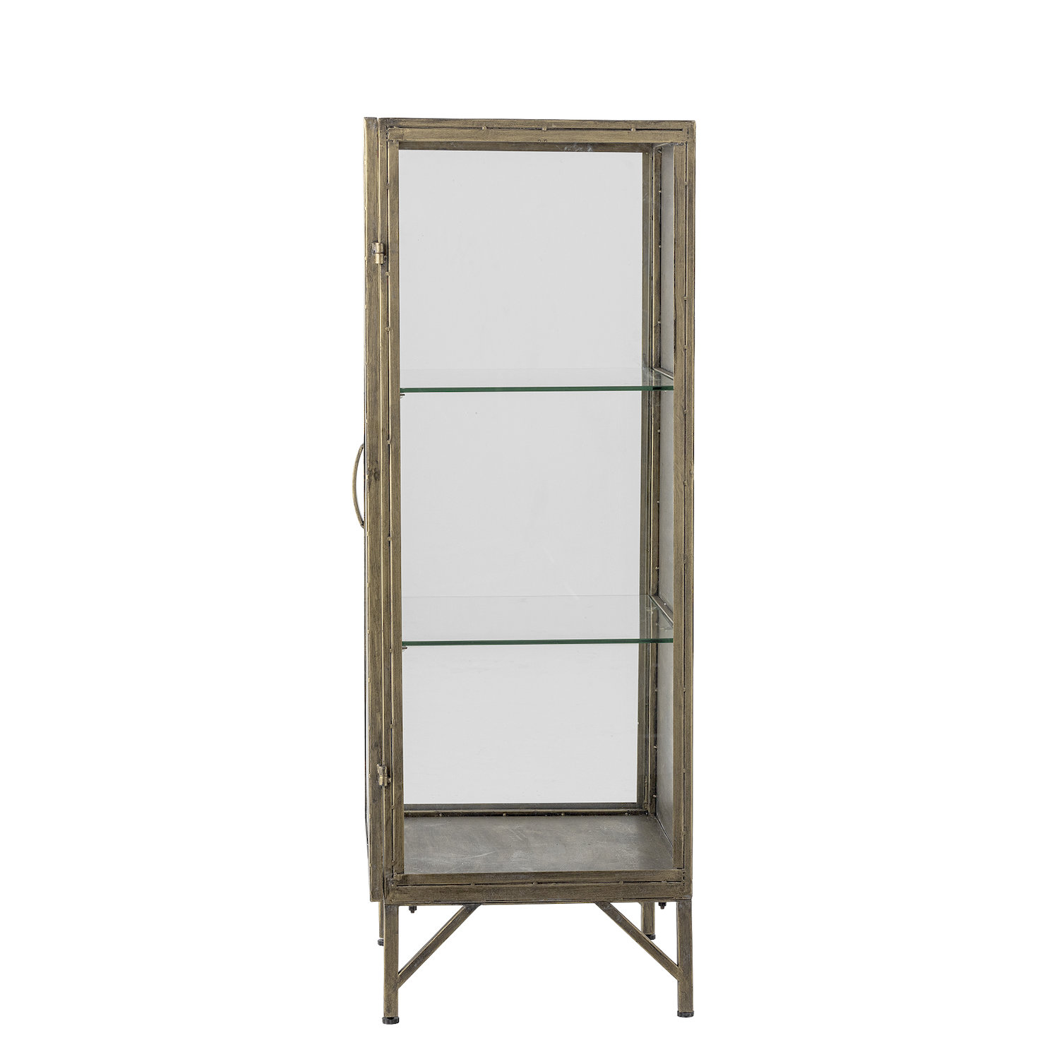 Witryna 1-drzwiowa SAONE 45 cm mosiężna szkło hartowane