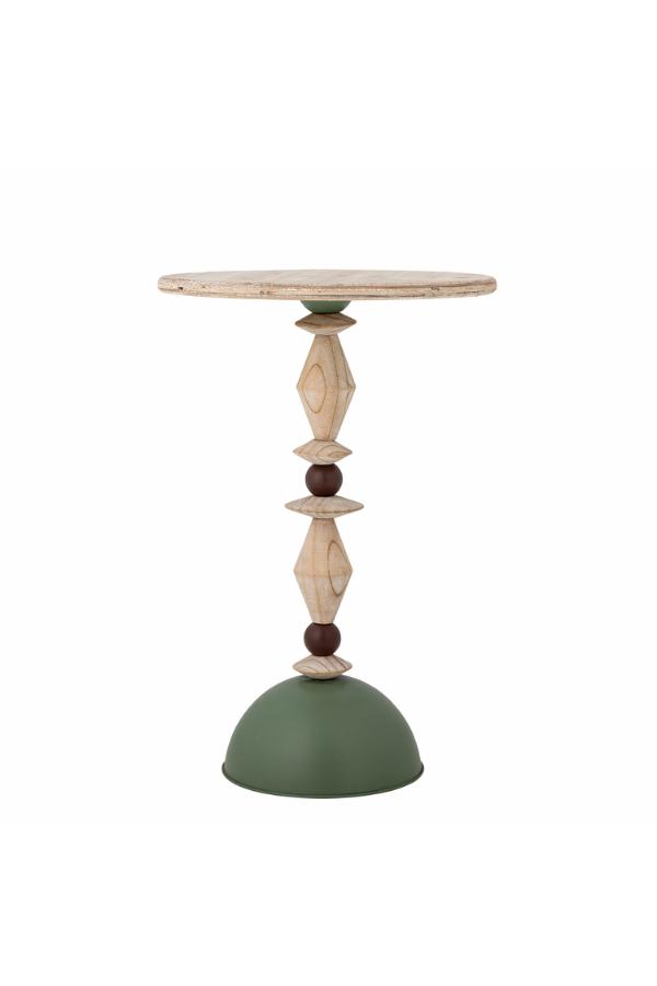 Stolik pomocniczy okrągły MANELLI 40 cm naturalny zielony Stolik pomocniczy okrągły MANELLI 40 cm naturalny zielony