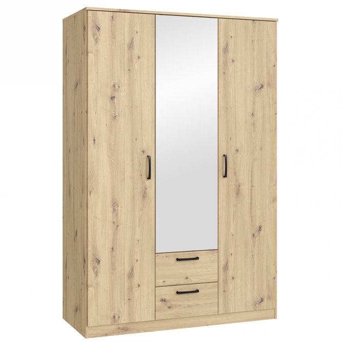 Szafa ubraniowa z lustrem NIKO 122 cm NIKS82-D78 Dąb Artisan Szafa ubraniowa z lustrem NIKO 122 cm NIKS82-D78 Dąb Artisan
