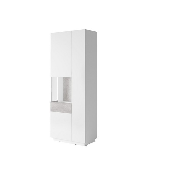 Witryna SILKE 12 dwudrzwiowa lewa biała beton 207x80x40cm Witryna SILKE 12 dwudrzwiowa lewa biała beton 207x80x40cm