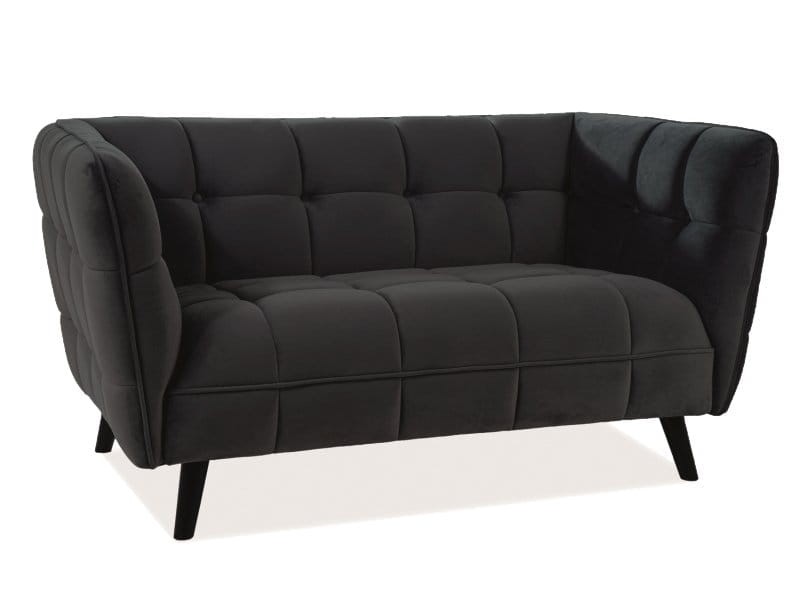 Sofa 2-osobowa CASTELLO 2 VELVET Bluvel 19 czarna wenge Signal Sofa 2-osobowa CASTELLO 2 VELVET Bluvel 19 czarna wenge Signal