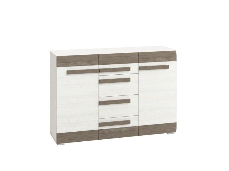 Komoda 2-drzwiowa z szufladami BLANCO 07 sosna śnieżna 138 cm