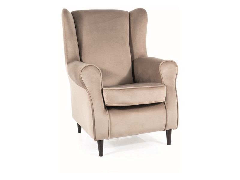 Fotel BARON VELVET Bluvel 40 ciemny beż wenge
