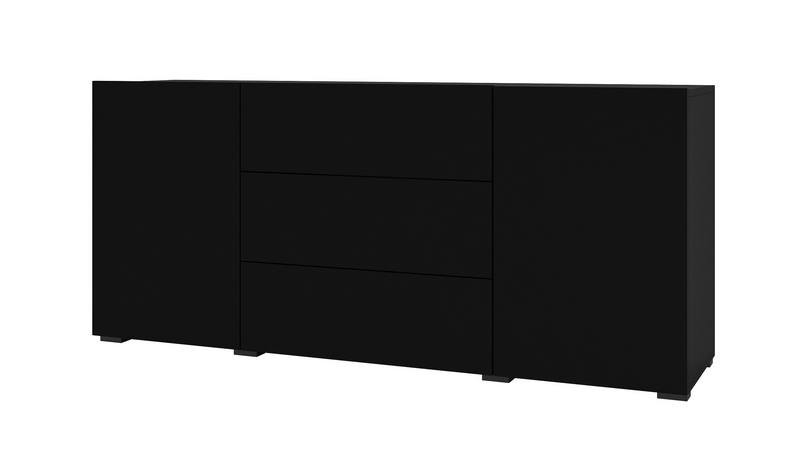Komoda 2-drzwiowa z szufladami AVA stojąca/wisząca 140 cm czarna