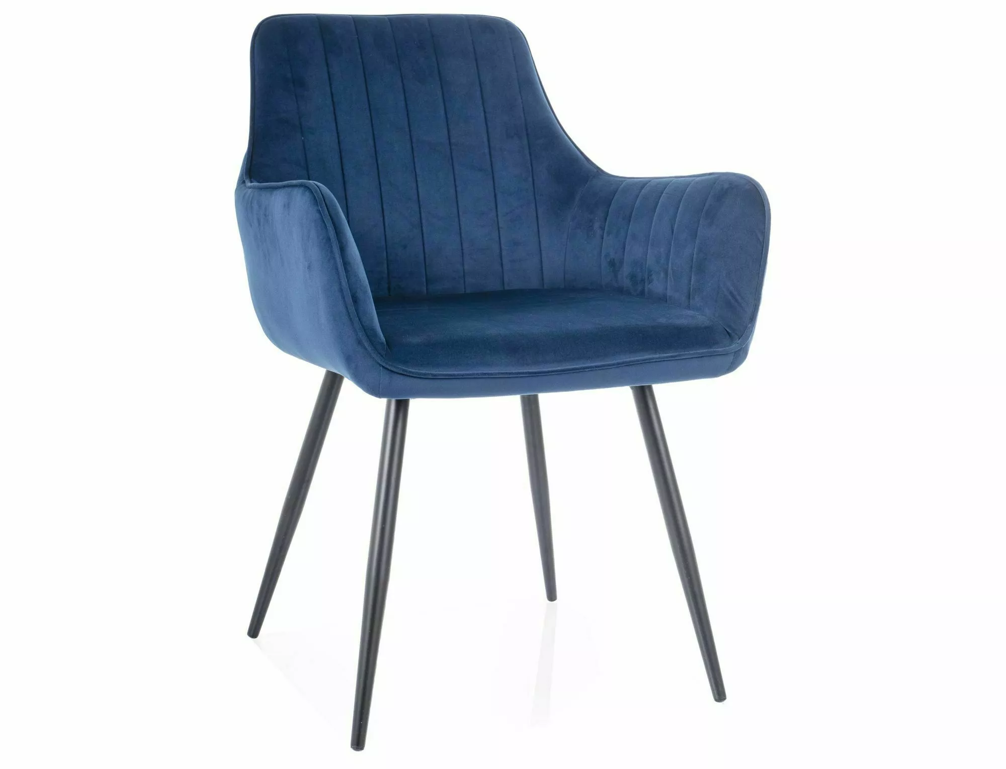 Krzesło tapicerowane APPLE VELVET Bluvel 86 granatowe czarny stelaż Krzesło tapicerowane APPLE VELVET Bluvel 86 granatowe czarny stelaż