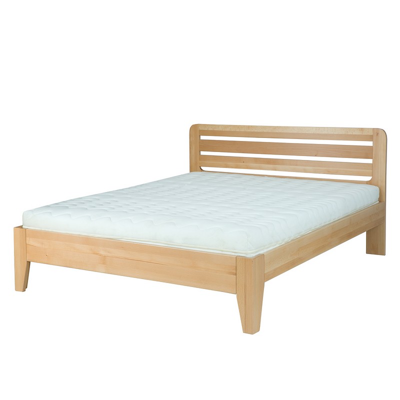 Łóżko bukowe LK189 Szary 200x200 DREWMAX Łóżko bukowe LK189 Szary 200x200 DREWMAX