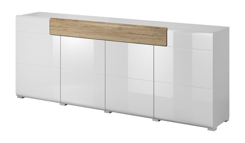Komoda TOLEDO 25 czterodrzwiowa z szufladą biała san remo 208x82x39cm Komoda TOLEDO 25 czterodrzwiowa z szufladą biała san remo 208x82x39cm