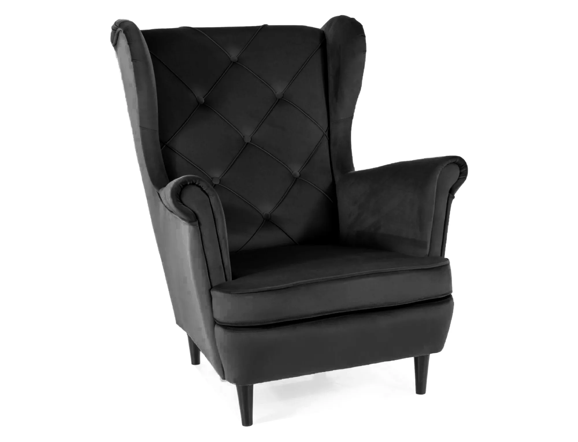 Fotel LADY VELVET Bluvel 19 czarny wenge Signal