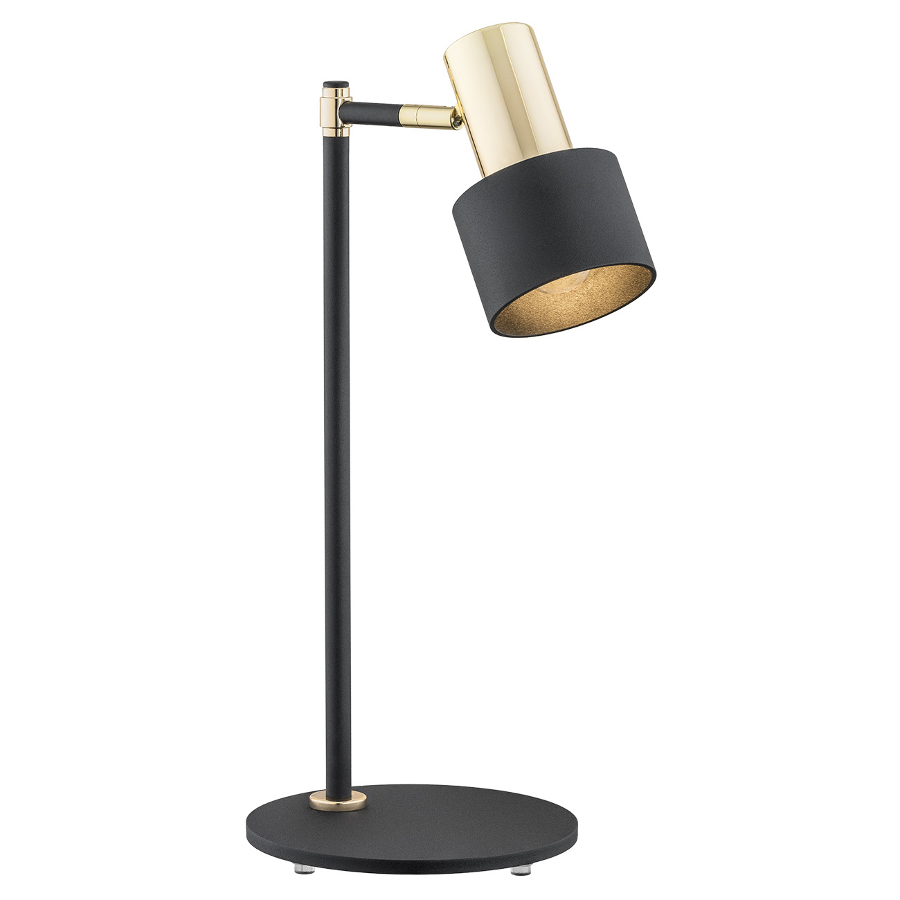 Lampa biurkowa DORIA metalowa czarna złota regulowana 46 cm Lampa biurkowa DORIA metalowa czarna złota regulowana 46 cm