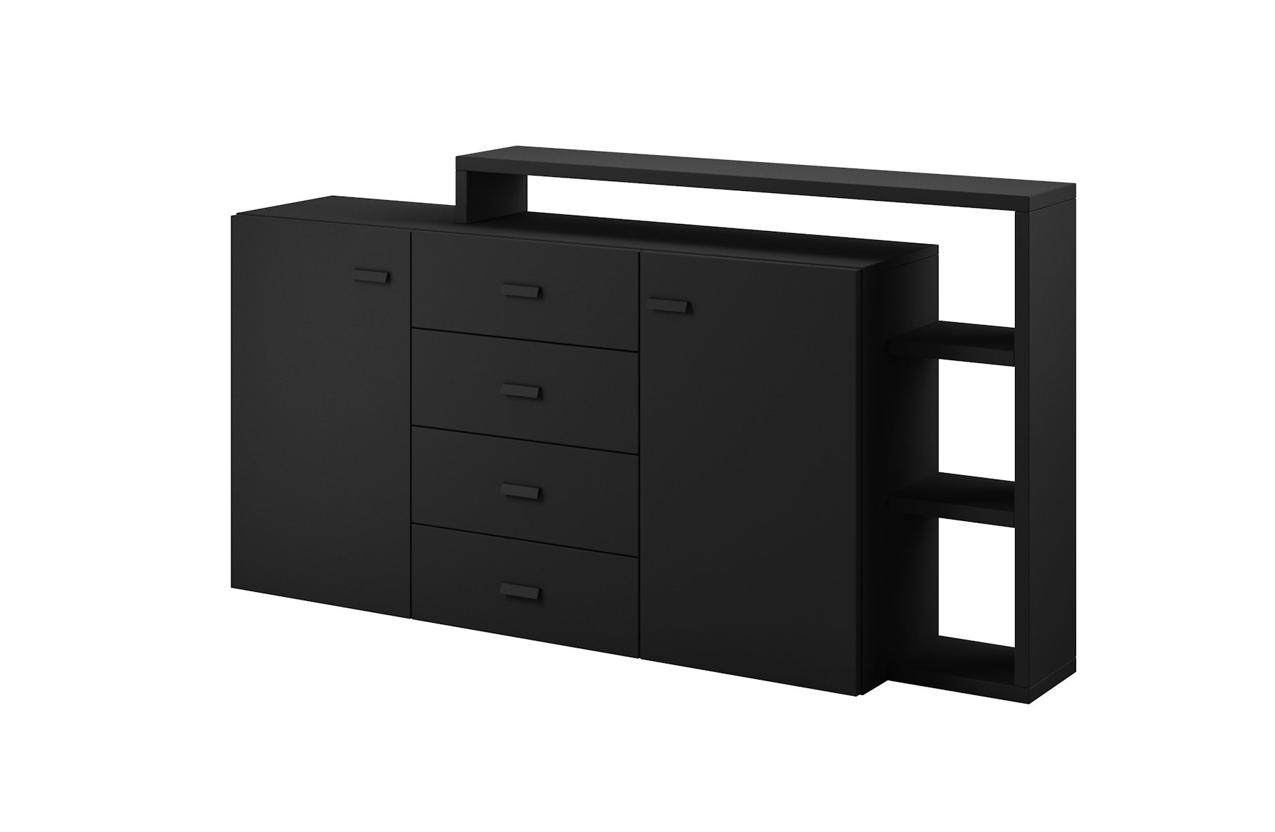 Komoda BOTA 27 z nadstawką czarna 180x98x37cm