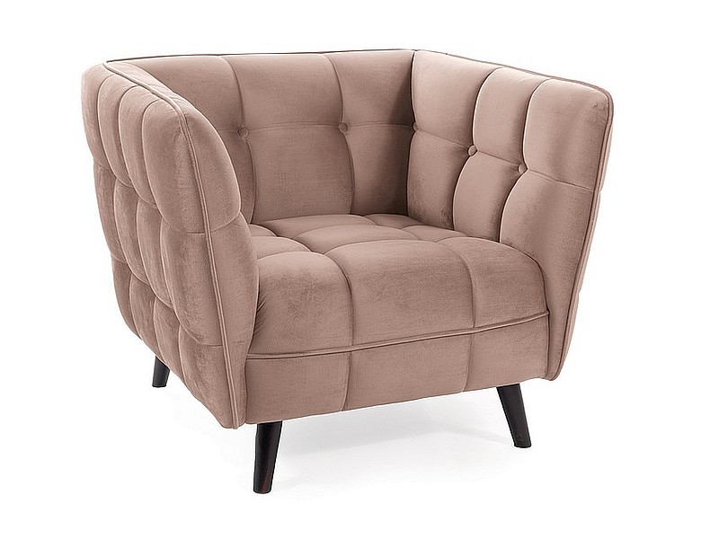 Fotel CASTELLO 1 VELVET Bluvel 40 ciemny beż wenge Signal