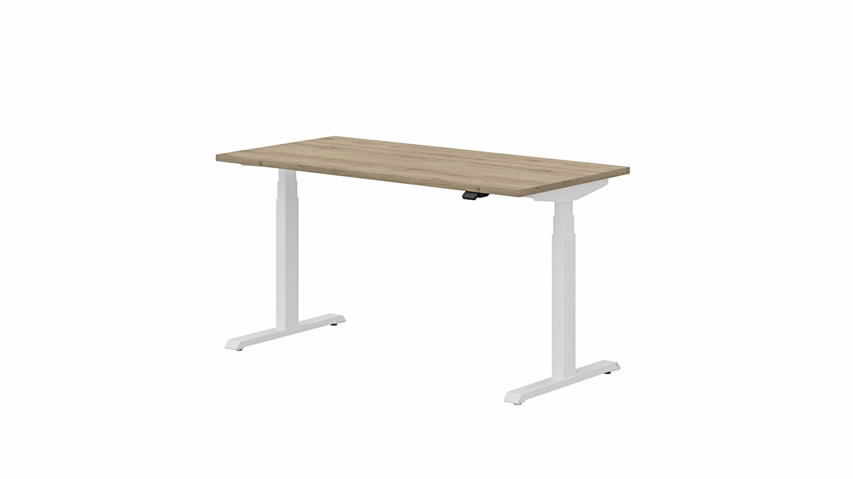 Biurko OP-LITE E elektryczne z regulacją wysokości dąb naturalny białe 140x70x62,5(127,5)cm Biurko OP-LITE E elektryczne z regulacją wysokości dąb naturalny białe 140x70x62,5(127,5)cm