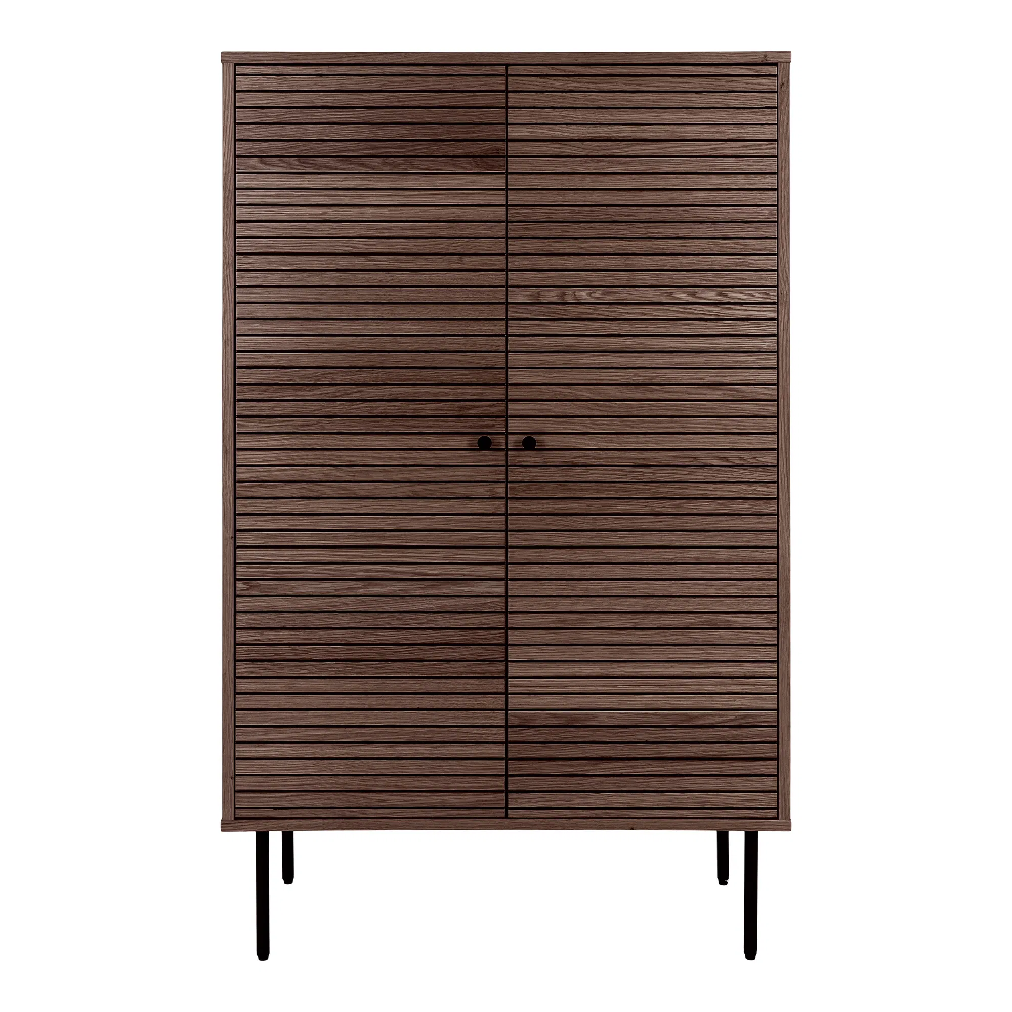 Komoda wysoka 2-drzwiowa KYOTO SZ80 W130 G40 dąb wędzony, czarny