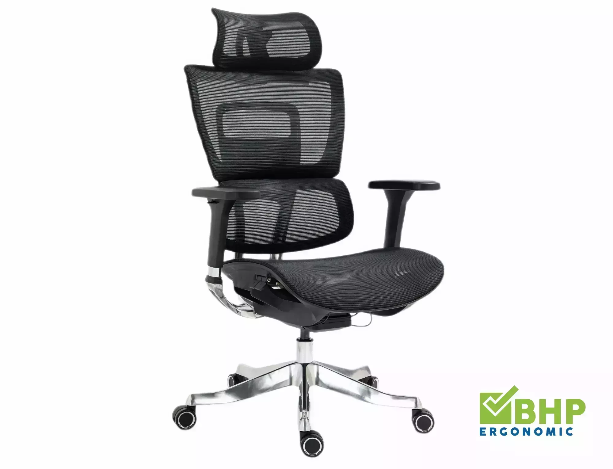 Fotel obrotowy biurowy WINNER LUX z zagłówkiem ergonomiczny czarny Fotel obrotowy biurowy WINNER LUX z zagłówkiem ergonomiczny czarny