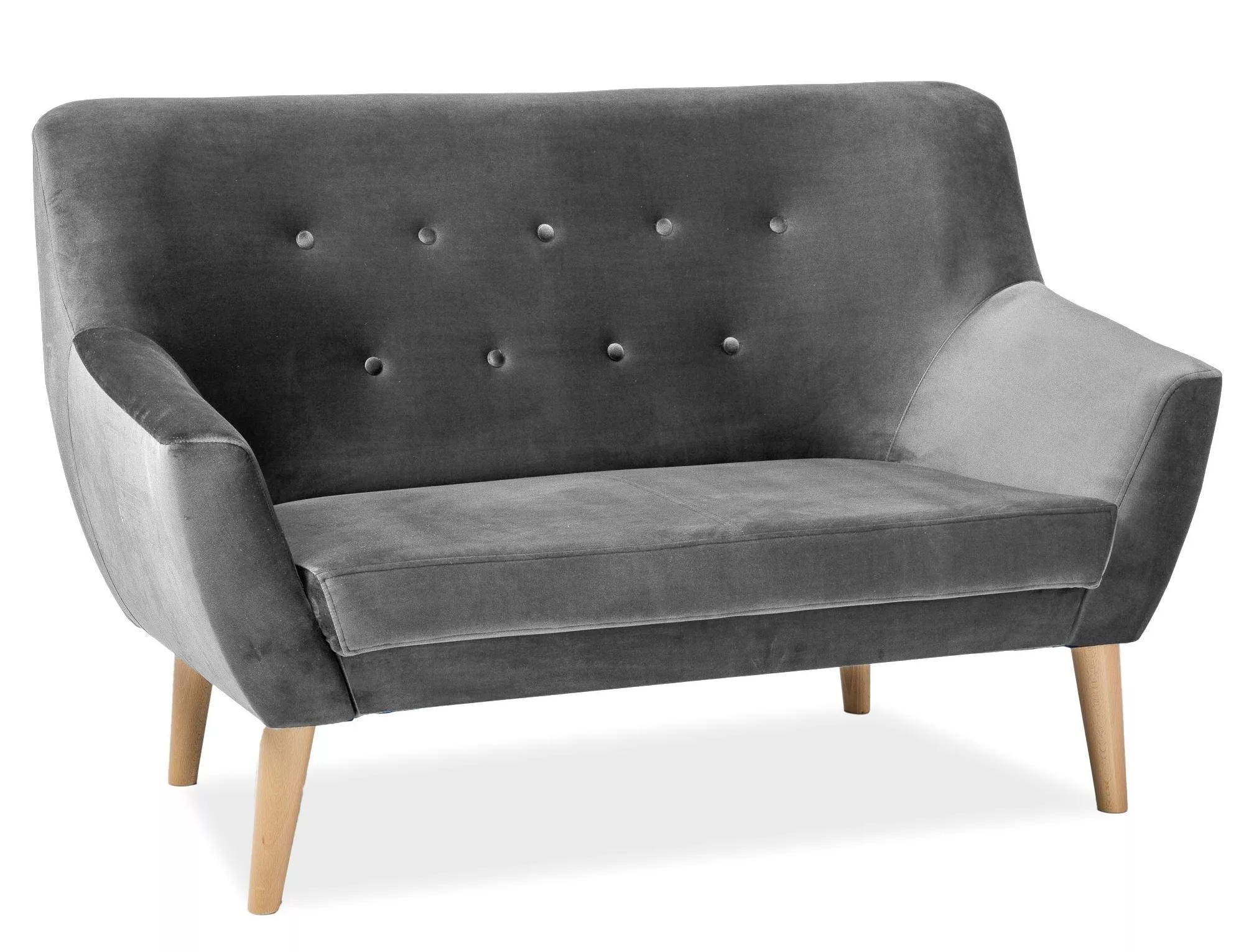 Sofa 2-osobowa NORDIC 2 VELVET Bluvel 14 szara Signal