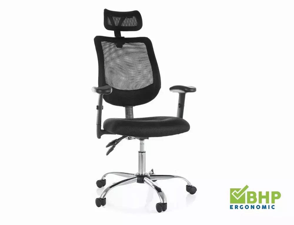 Fotel obrotowy ergonomiczny Q-118R czarny regulowany Signal