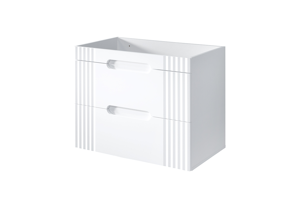 Szafka pod umywalkę z 2 szufladami FIJI biała 80x62x46cm
