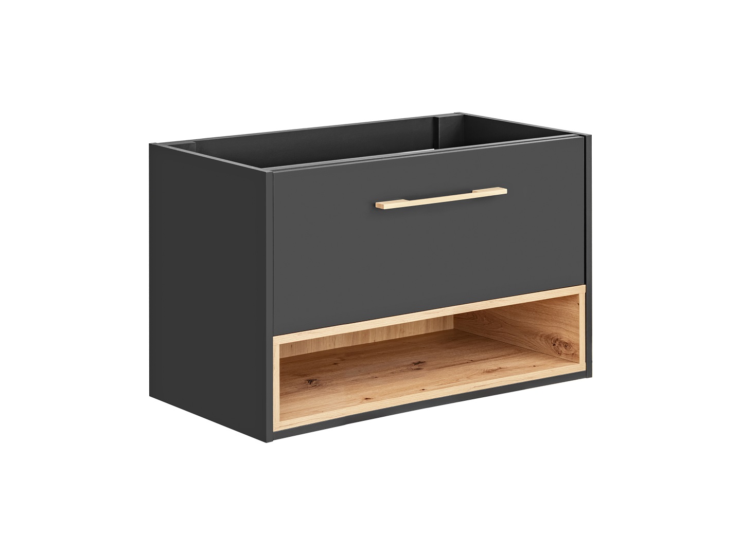 Szafka pod umywalkę BORNEO COSMOS szara, dąb artisan 80x57x46cm