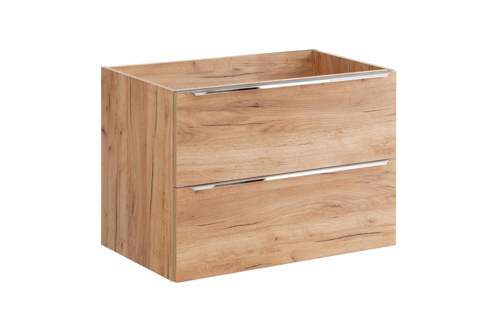 Szafka pod umywalkę z 2 szufladami CAPRI z chromowanymi uchwytami dąb złoty craft 80x57x46cm