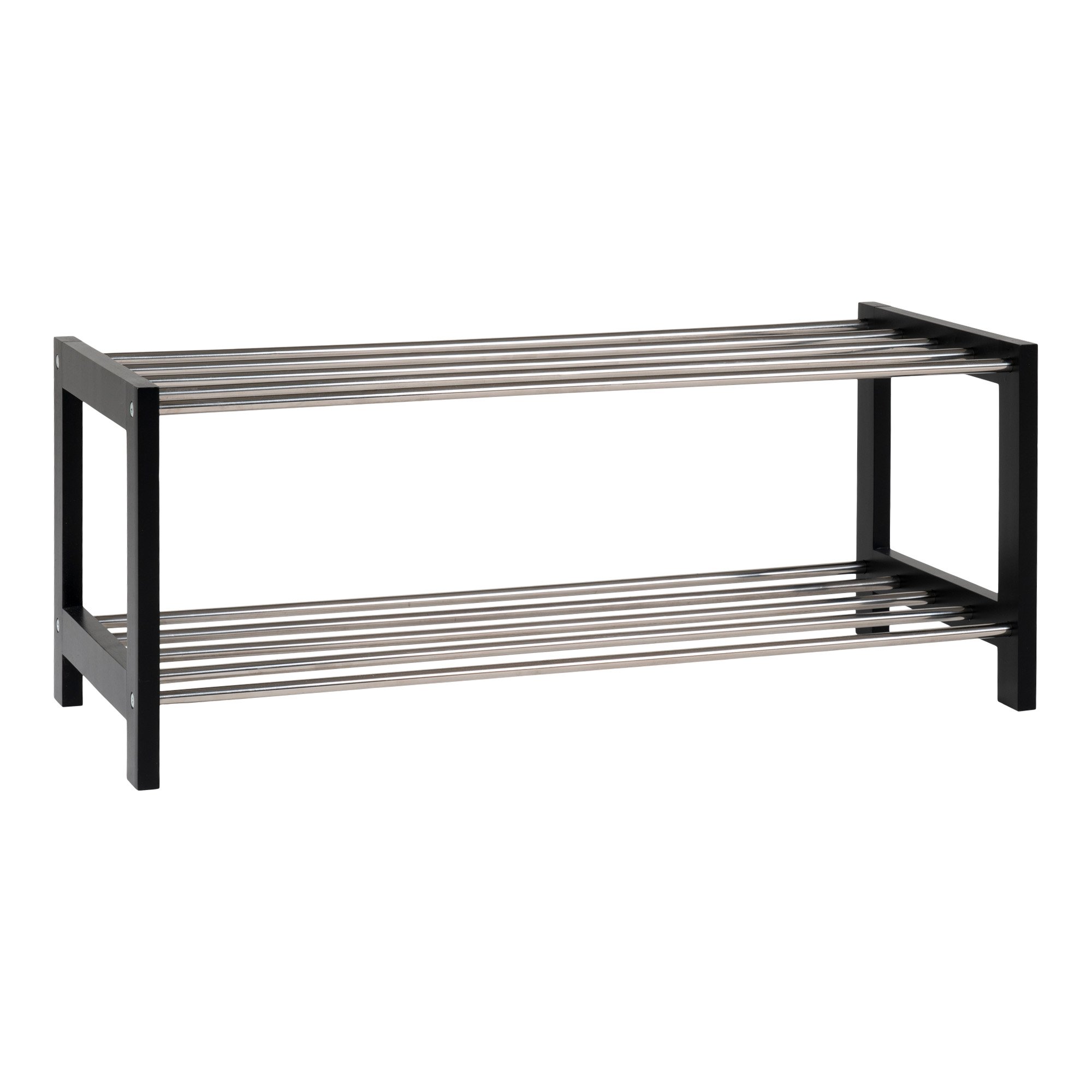 Ławka z półką na buty PADOVA Drewno-Metal Czarny