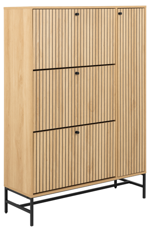 Szafka na buty 1-drzwiowa z 3 klapami ALBANY 2 efekt drewna 140x99x35