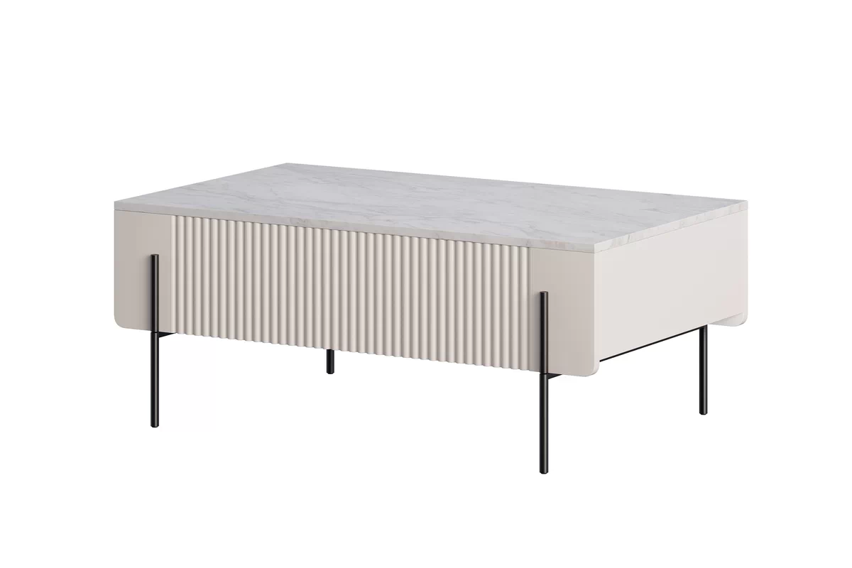 MALMI Ława 100 2SZ - cashmere / crema bianca / czarne nogi MALMI Ława 100 2SZ - cashmere / crema bianca / czarne nogi