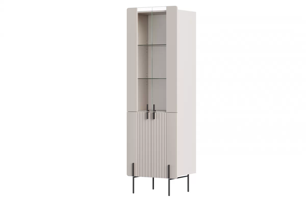 Witryna 4-drzwiowa MALMI 60cm  - kaszmirowa - czarne nóżki